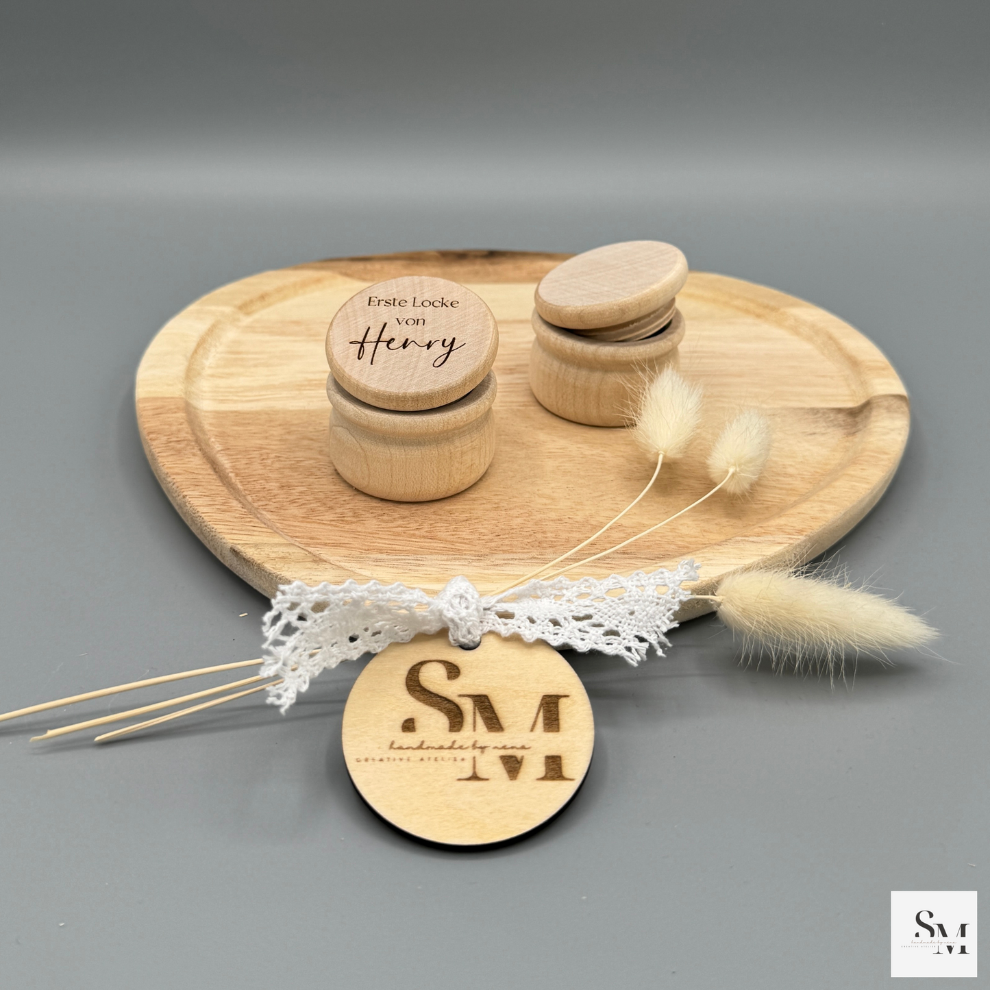 Personalisierbare Lockendose | Perfekte Aufbewahrung für Löckchen und Erinnerungen | Einzigartiges Geschenk zur Geburt | Lockenbox