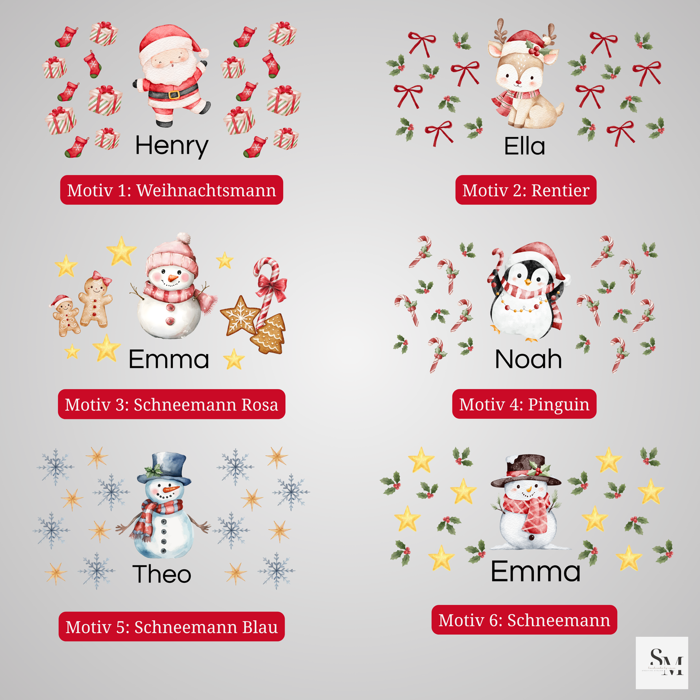 Personalisierte Nikolaussocke aus Jute | Weihnachtsstrumpf mit Namen | Nikolausstiefel zum Befüllen | Weihnachtsgeschenk Kinder | Motive