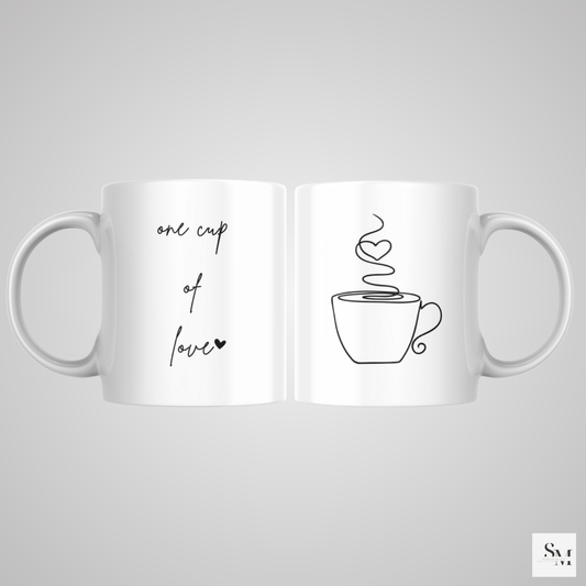 Tasse | Geschenk für deine Freundin | one cup of love | Valentinstag | Herz | Romantisch | Elegant | Kaffeliebe | Kaffee