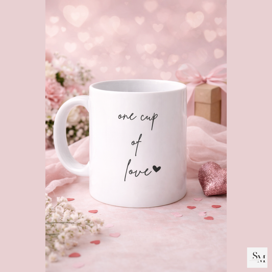 Tasse | Geschenk für deine Freundin | one cup of love | Valentinstag | Herz | Romantisch | Elegant | Kaffeliebe | Kaffee