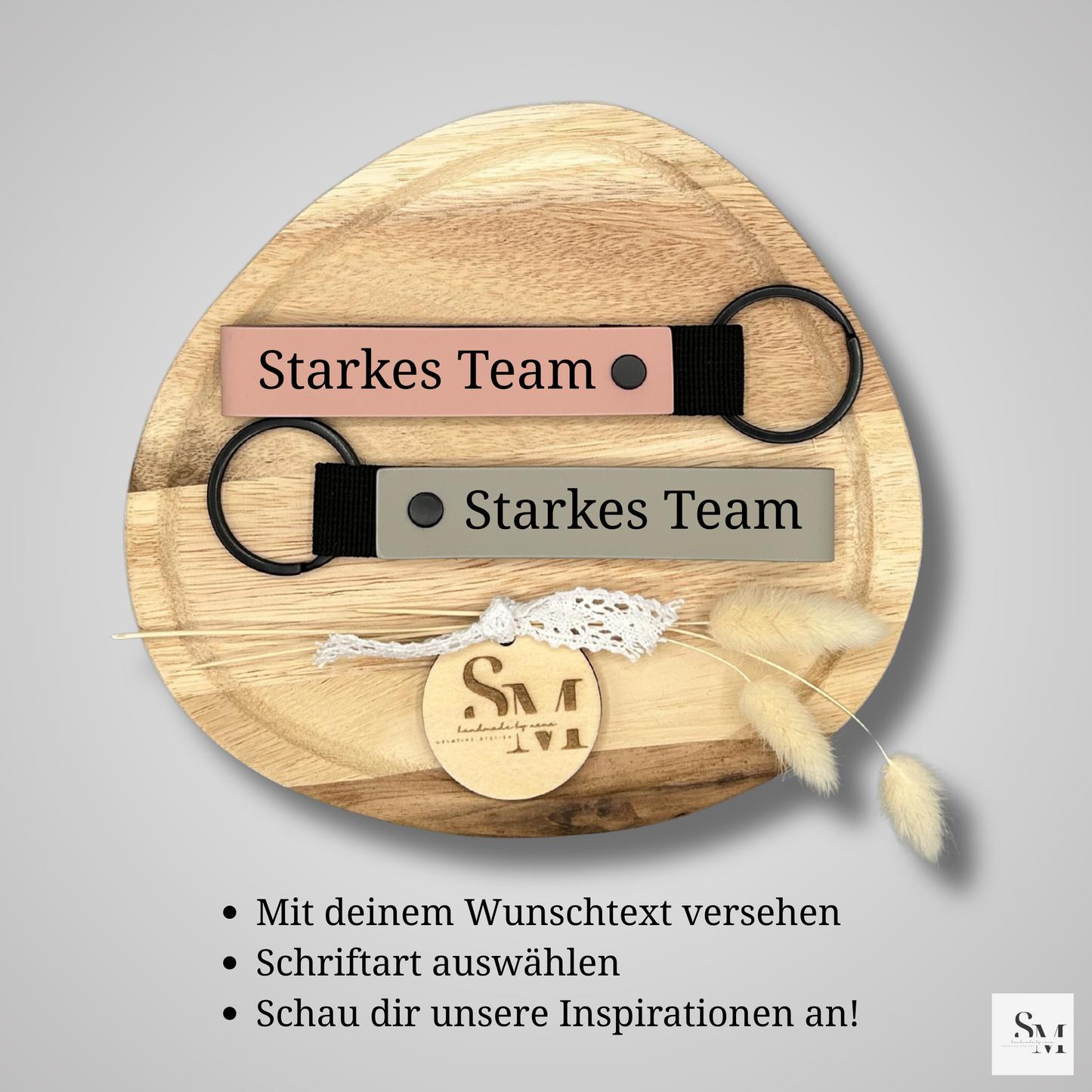 Personalisierter Schlüsselanhänger | Ideales Geschenk für jeden Anlass | Für Schlüsselbund, Tasche & Rucksack | Wunschtext | Teamgeschenk