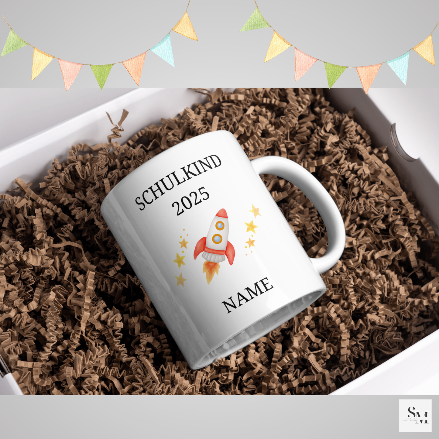 Personalisierte Tasse Einschulung 2025 - Weltraum | Geschenk Schulkind | Junge | Mädchen | Keramiktasse Schultüte | Einschulungsgeschenk