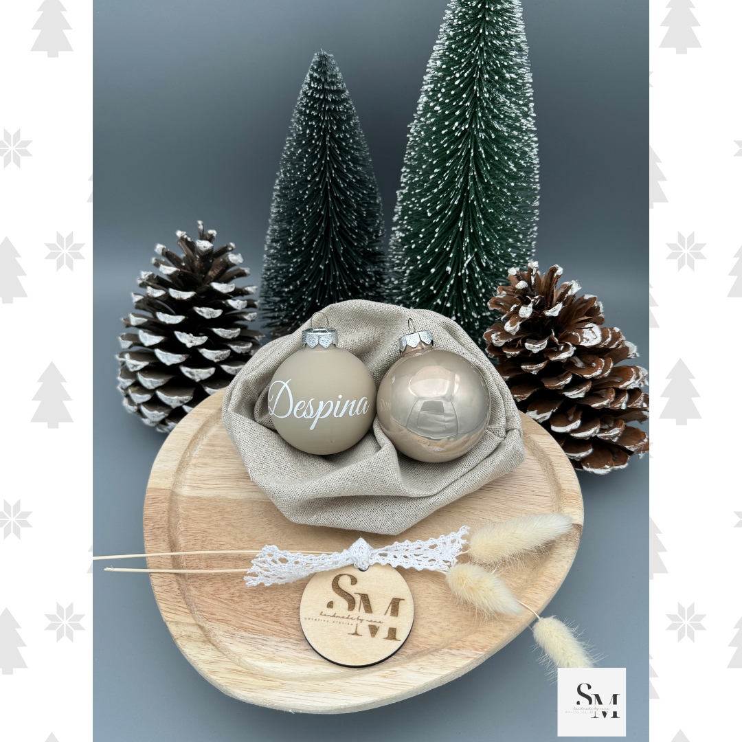 Weihnachtskugel personalisiert | Christbaumkugel mit Namen | Baumschmuck - Perfekt als Weihnachtsgeschenk