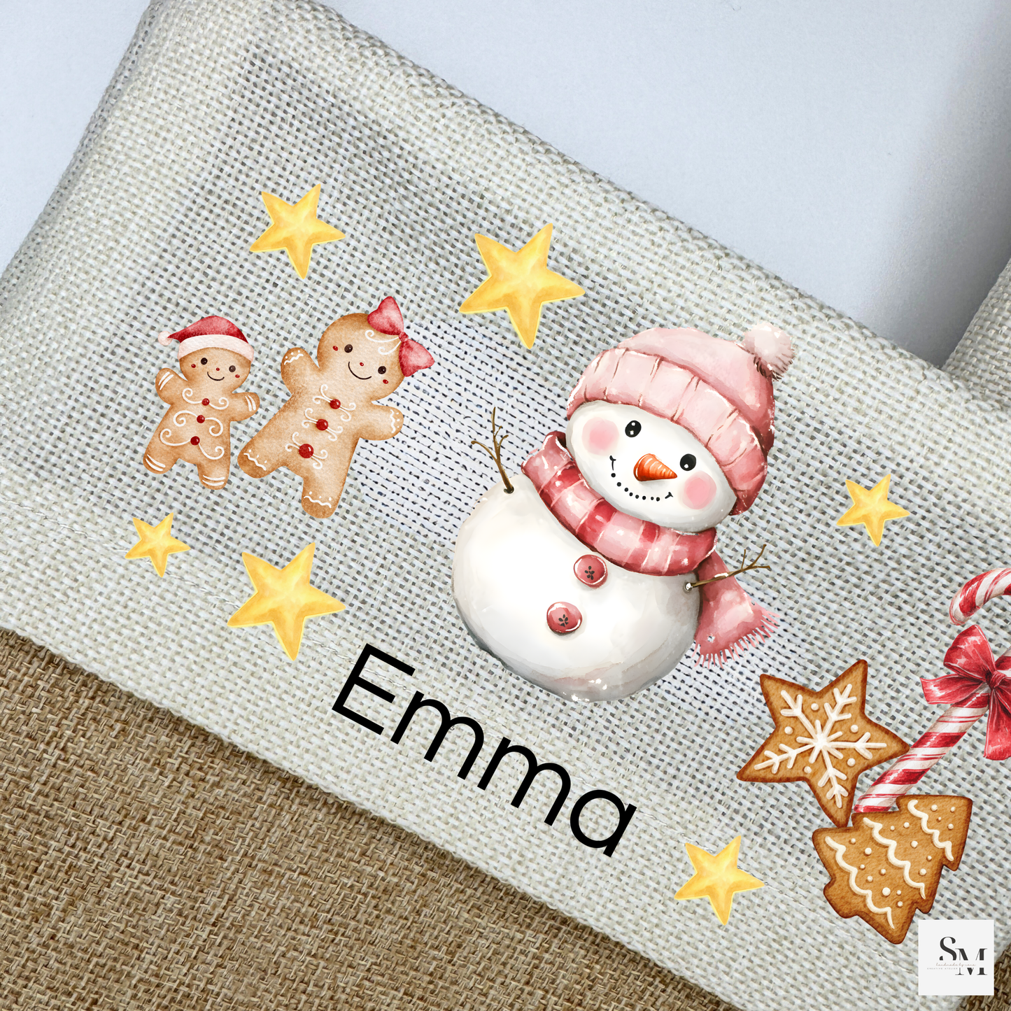 Personalisierte Nikolaussocke aus Jute | Weihnachtsstrumpf mit Namen | Nikolausstiefel zum Befüllen | Weihnachtsgeschenk Kinder | Motive