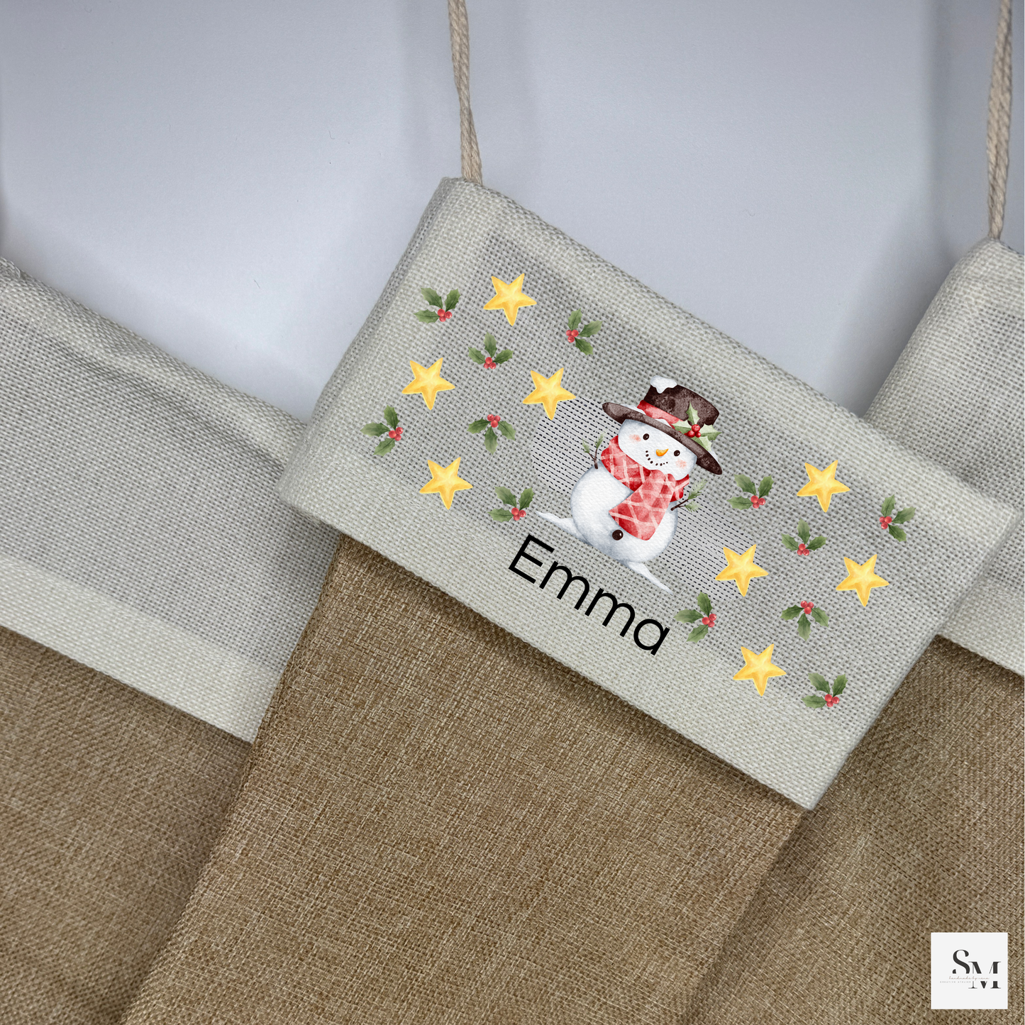 Personalisierte Nikolaussocke aus Jute | Weihnachtsstrumpf mit Namen | Nikolausstiefel zum Befüllen | Weihnachtsgeschenk Kinder | Motive