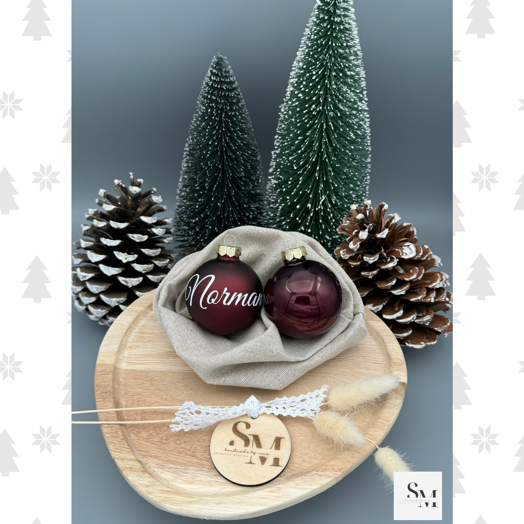 Weihnachtskugel personalisiert | Christbaumkugel mit Namen | Baumschmuck - Perfekt als Weihnachtsgeschenk