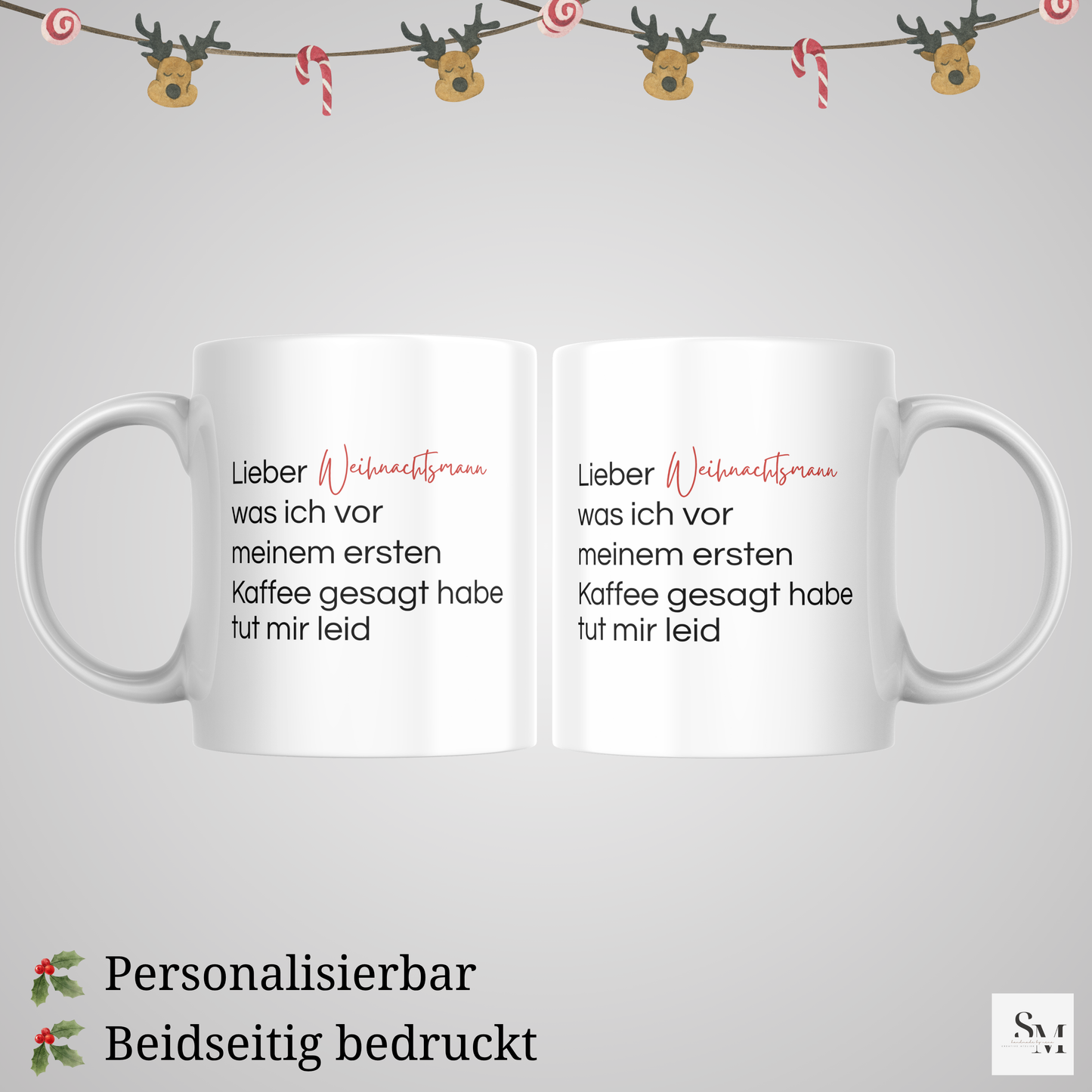 Lieber Weihnachtsmann Tasse | Weihnachtsmotiv Becher für Glühwein & Heiße Schokolade | Geschenkidee Weihnachten | Nikolaus | Kaffee Tasse