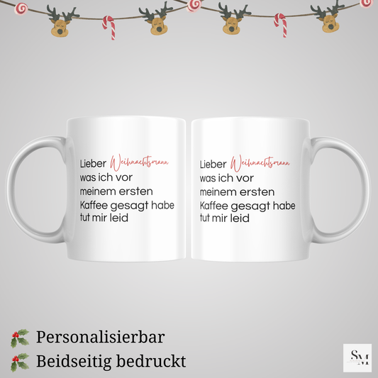 Lieber Weihnachtsmann Tasse | Weihnachtsmotiv Becher für Glühwein & Heiße Schokolade | Geschenkidee Weihnachten | Nikolaus | Kaffee Tasse