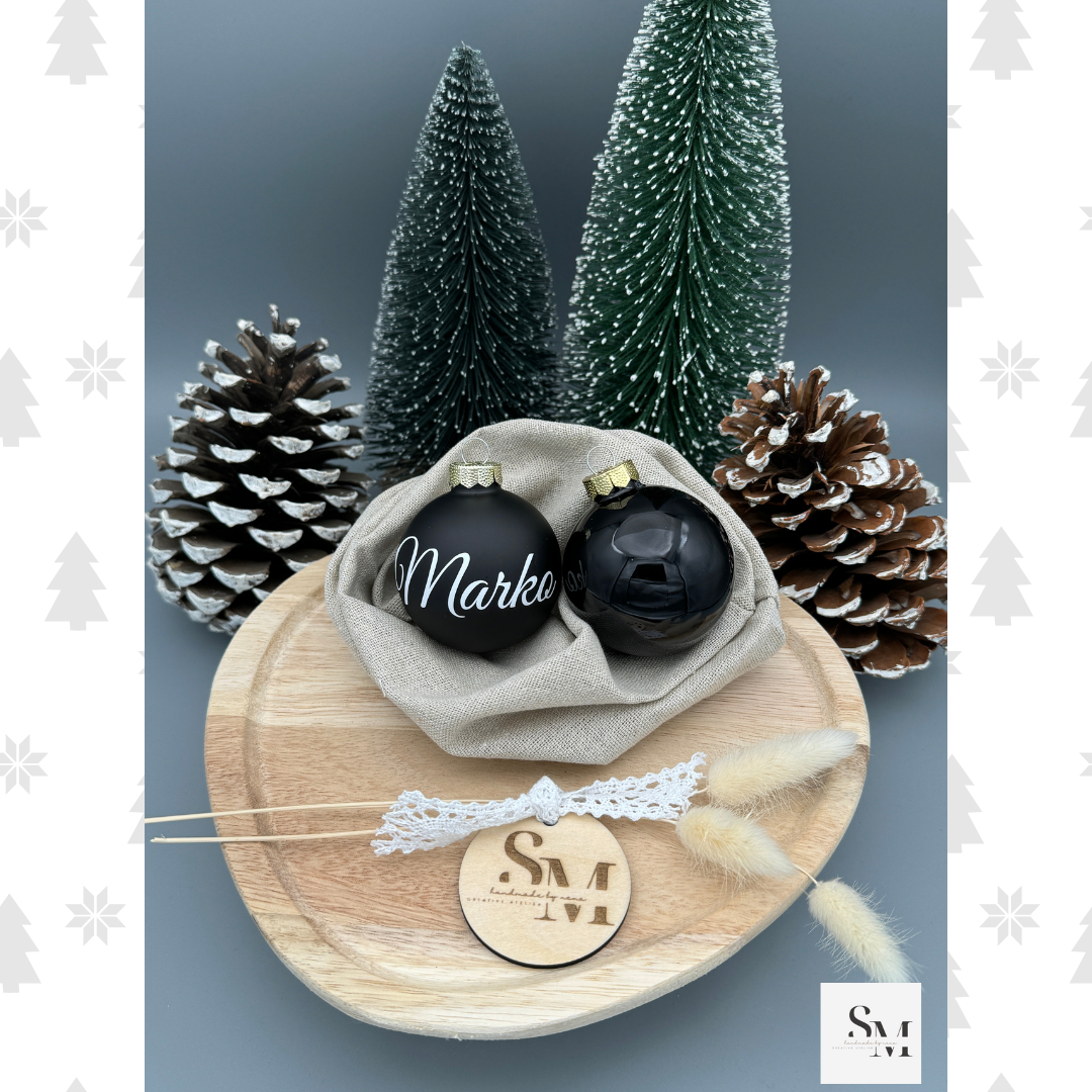 Weihnachtskugel personalisiert | Christbaumkugel mit Namen | Baumschmuck - Perfekt als Weihnachtsgeschenk