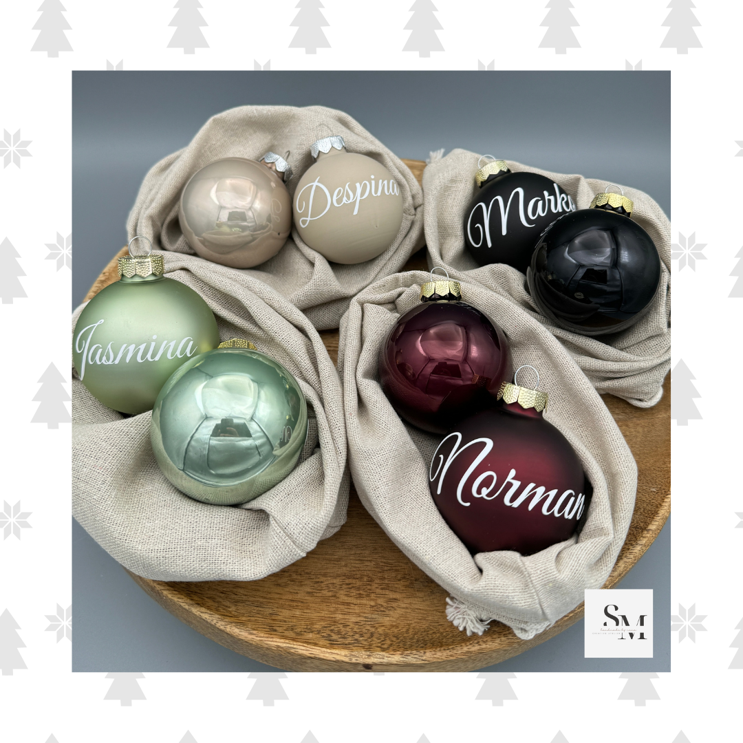 Weihnachtskugel personalisiert | Christbaumkugel mit Namen | Baumschmuck - Perfekt als Weihnachtsgeschenk