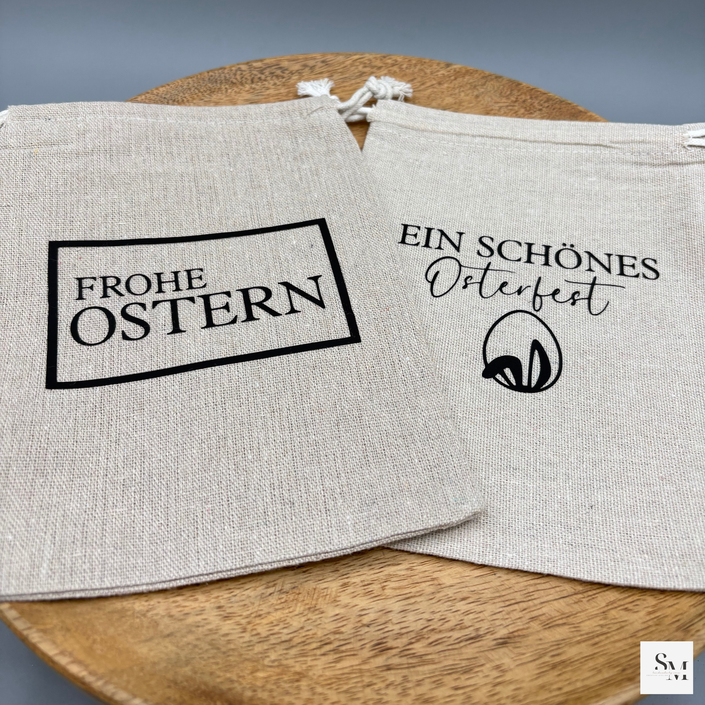 2 Stück - Ostersäckchen | Osterbeutel | "Frohe Ostern" | Geschenksäckchen | Perfekt für kleine Geschenke | Osterkörbchen | Osternest