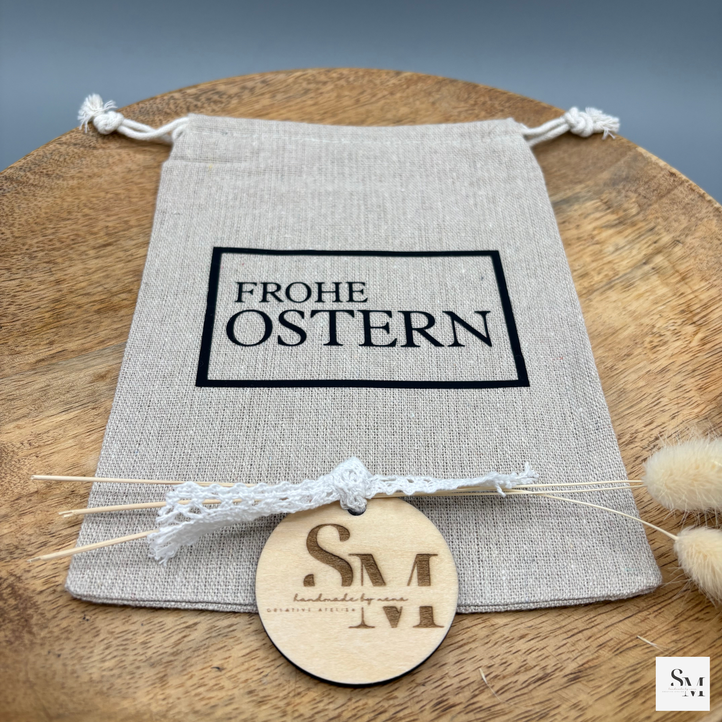 2 Stück - Ostersäckchen | Osterbeutel | "Frohe Ostern" | Geschenksäckchen | Perfekt für kleine Geschenke | Osterkörbchen | Osternest