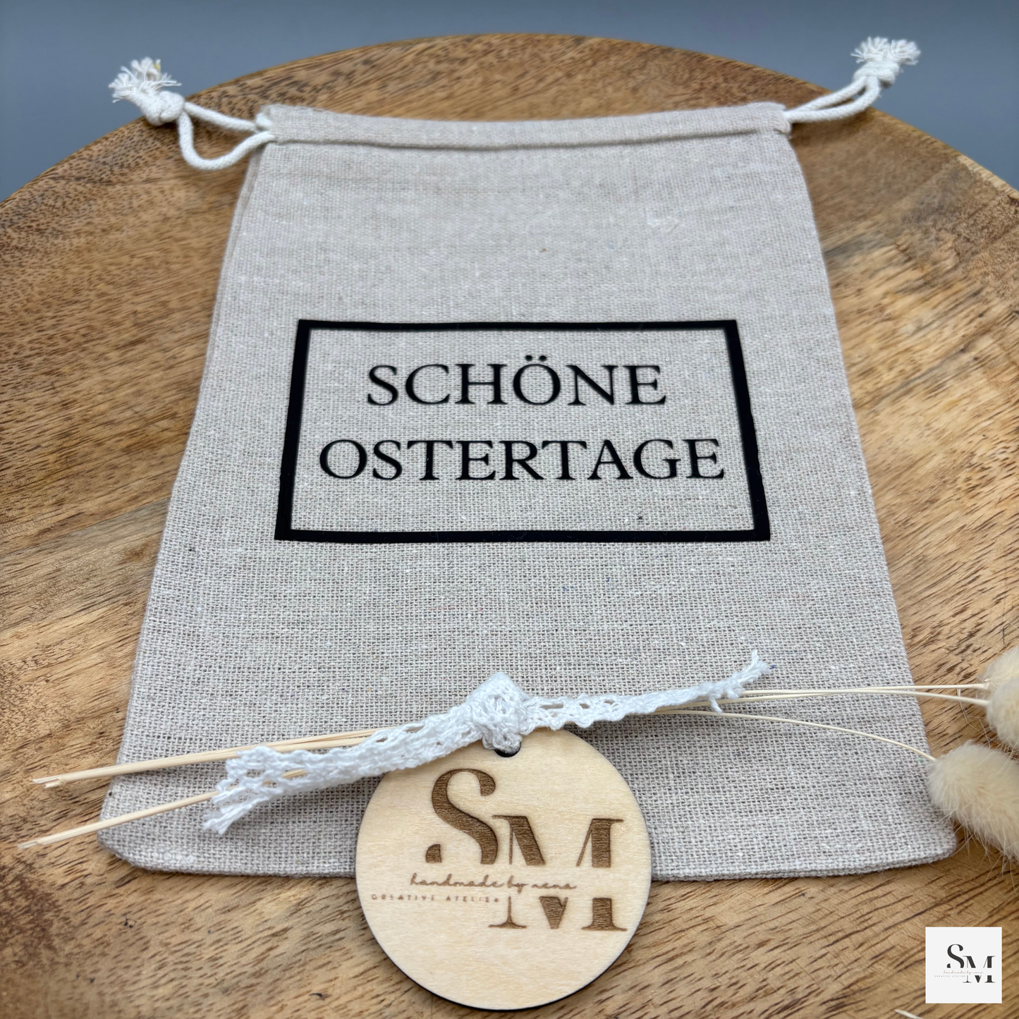 2 Stück - Ostersäckchen | Osterbeutel | "Schöne Ostertage" | Geschenksäckchen | Perfekt für kleine Geschenke | Osterkörbchen | Osternest