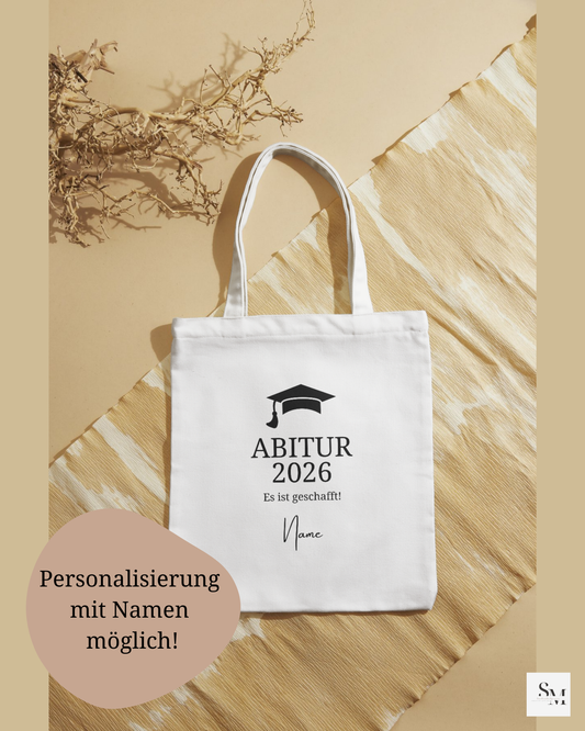 Abitur Geschenk 2026 | Personalisierter Stoffbeutel | "Es ist geschafft!" | Abschluss Geschenk | Glückwunsch Abitur | Abi | Jutebeutel