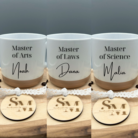 Personalisierte Tasse | Geschenk für Master of Arts / Laws / Science | Graduation | Abschluss Uni | Abschluss bestanden | Becher | Keramik