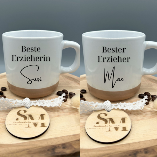 Personalisierte Tasse | Geschenk für Beste Erzieherin & Bester Erzieher | Geburtstag | Abschied | Abschiedsgeschenk | Ruhestand | Becher