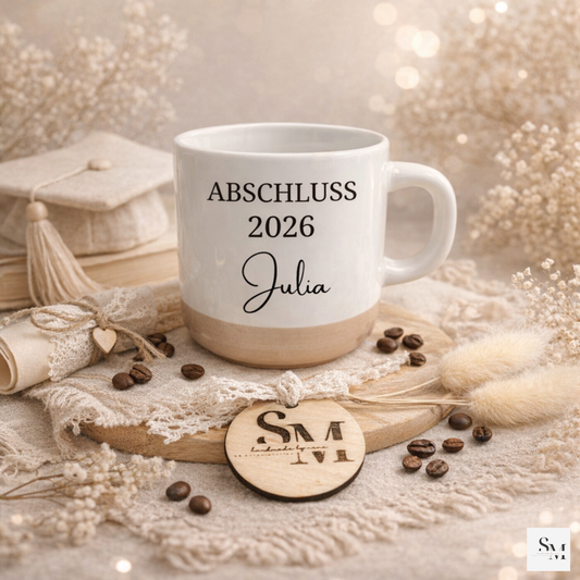 Personalisierte Tasse Abschluss 2026 | Geschenk Graduation Abschluss | Abschiedsgeschenk Becher mit Namen | Absolvent | Realschulabschluss