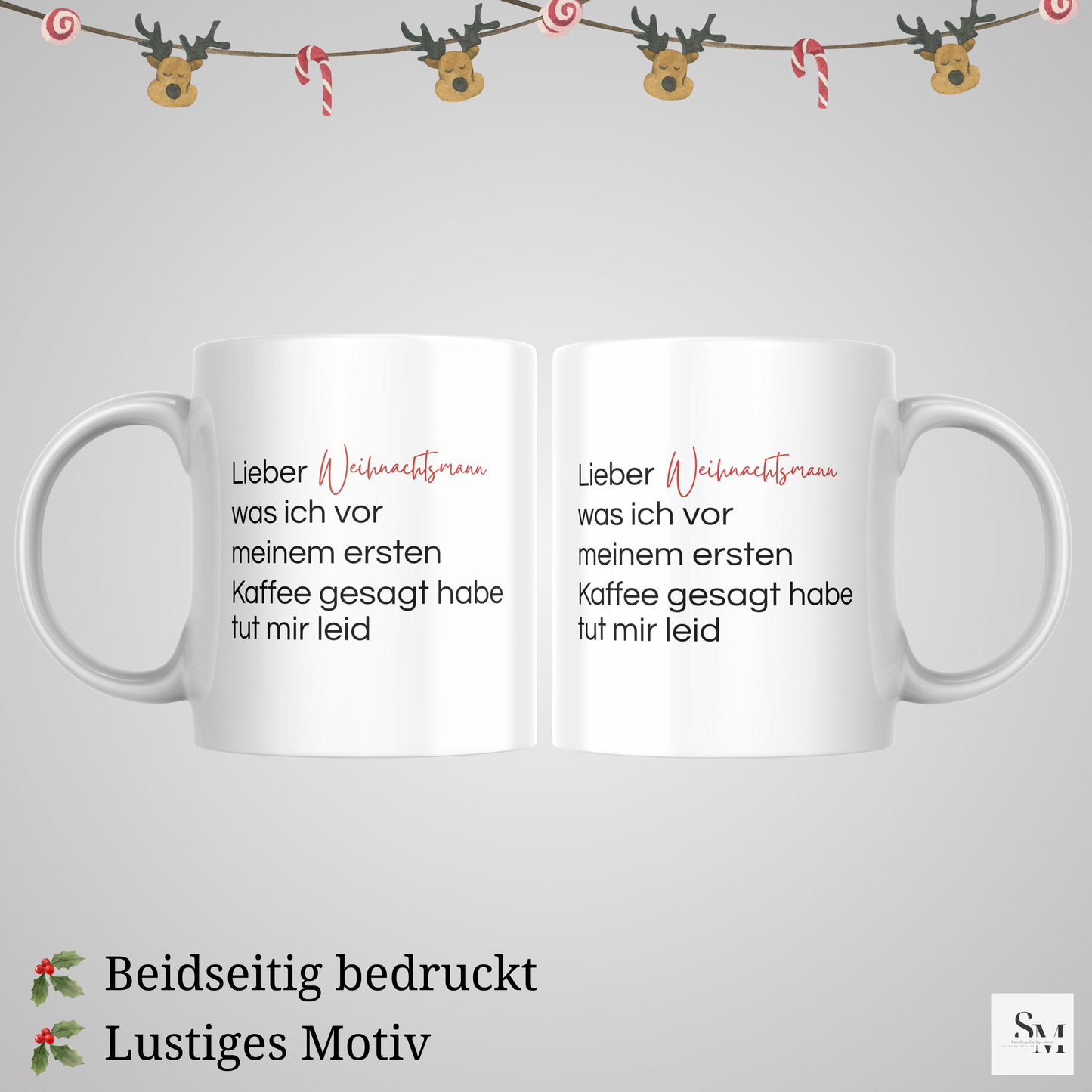 Lieber Weihnachtsmann Tasse | Weihnachtsmotiv Becher für Glühwein & Heiße Schokolade | Geschenkidee Weihnachten | Nikolaus | Kaffee Tasse